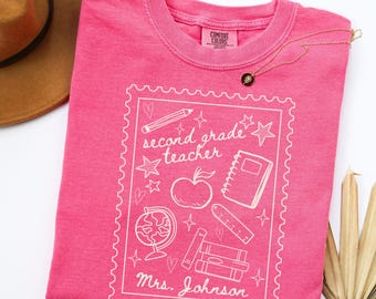 Second Grade Teacher Shirt, Comfort Colors 2nd Grade Teacher Team T-Shirt, 2nd Grade Team Grade Level Shirt New Teacher Gift Back to School