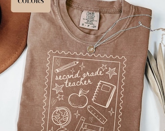 Second Grade Teacher Shirt, Comfort Colors 2nd Grade Teacher Team T-Shirt, 2nd Grade Team Grade Level Shirt New Teacher Gift Back to School