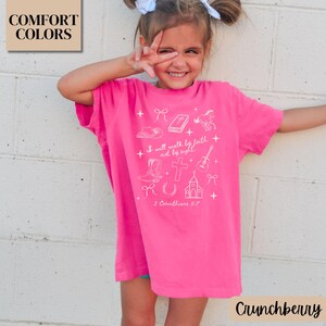 Comfort Colors Kids Christian Shirt, Christian Toddler Shirt, Western Coquette Bible Verse Shirt for Kids, Kids Church T-Shirt Gift for Kid