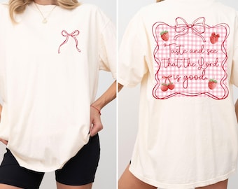 Comfort Colors Strawberry Christian Shirt, Vintage Strawberry Shirt for Christian, Bible Verse TShirt gift for her, Christian Mom Gift