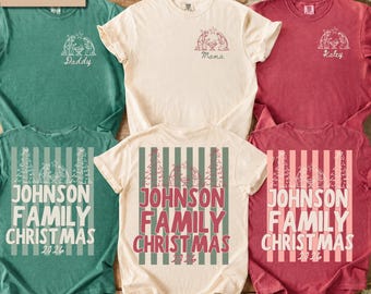 Christian Family Christmas Pajama Shirts, Comfort Colors 2026 Christmas Crew Tshirts, Matching Family Christmas PJ T-Shirts, Nativity Scene
