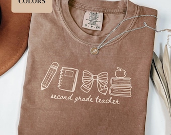 Second Grade Teacher Shirt, Comfort Colors 2nd Grade Teacher Team T-Shirt, 2nd Grade Team Grade Level Shirt New Teacher Gift Back to School