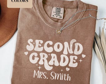 Second Grade Teacher Shirt, Comfort Colors 2nd Grade Teacher Team T-Shirt, 2nd Grade Team Grade Level Shirt New Teacher Gift Back to School