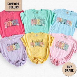 Comfort Colors School Staff Shirt, Back to School Teacher Team T-Shirt, First Day of School Cafeteria Crew Shirts, Assistant Principal Tee
