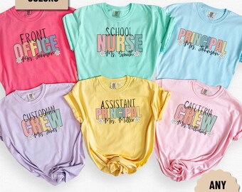 Comfort Colors School Staff Shirt, Back to School Teacher Team T-Shirt, First Day of School Cafeteria Crew Shirts, Assistant Principal Tee