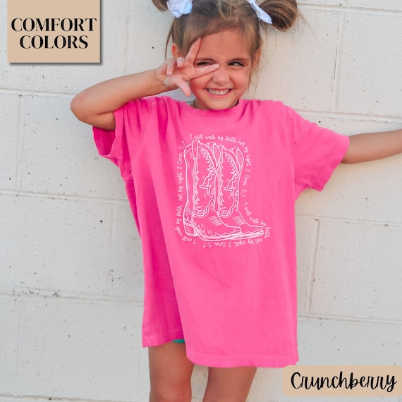 Comfort Colors Kids Christian Shirt, Christian Toddler Shirt, Western Coquette Bible Verse Shirt for Kids, Kids Church T-Shirt Gift for Kid