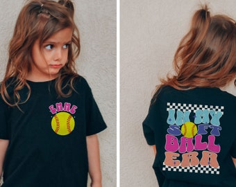 In my Softball Era Shirt for Kids, Comfort Colors Kids Softball Shirt, Personalized Softball Team Tee, Custom Softball Name Shirt for Girls