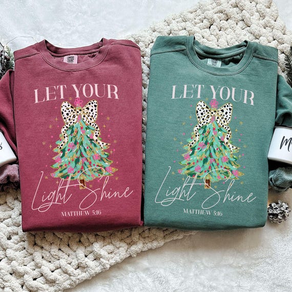 Comfort Colors Christian Christmas Shirt, Christian Coquette Christmas Sweatshirt Religious Sweater for Christian Gift Christmas Jesus Shirt