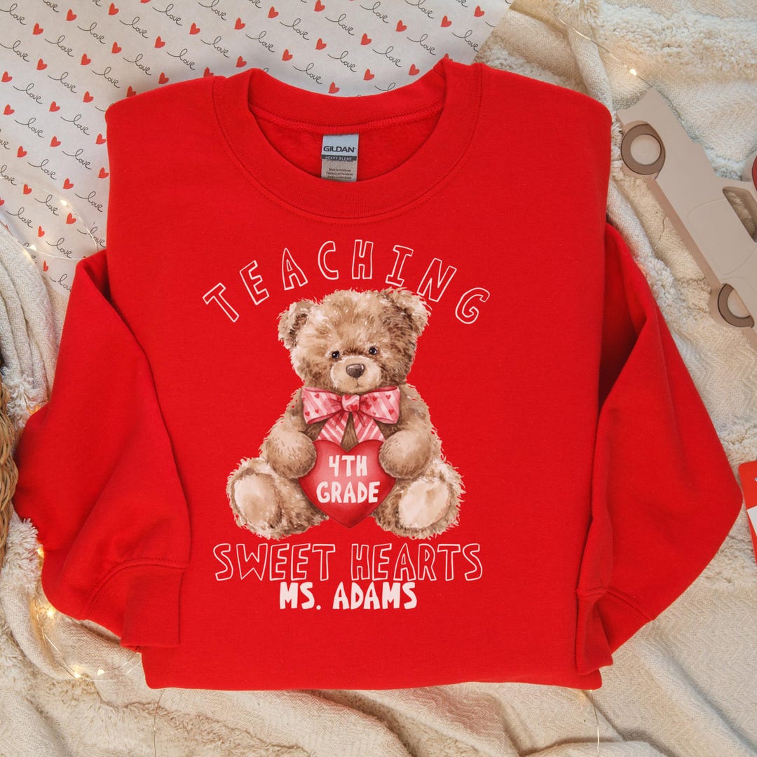Fourth Grade Teacher Valentine Sweatshirt, Valentines Day 4th Grade ...