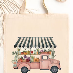 Farmers Market Tote Bag,Farmers Market Reusable Grocery, Eco-Friendly  bag, Farm Stand Reusable bag Gift for Foodies,Sustainable grocery bag