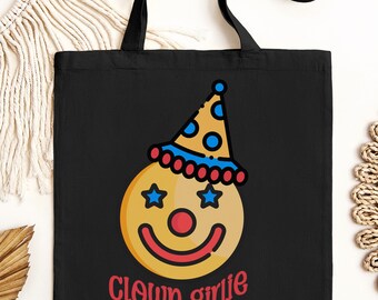 Clowncore bag,cute clown tote,Clowncore tote,Clown tote bag,Clown girlie bag,gift for friend,gift for clown fan,Clown fan giftClowncore gift