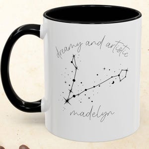 Personalized Constellation Pisces Coffee Mug, Personalized Zodiac Cup, Horoscope Astrology Gift, Star Signs Constellation Mug,March birthday