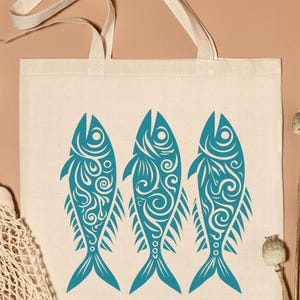 fisherman Aesthetic, Nautical Beach Bag, Lake Outdoors Tote,Tribal fish tote bag, Nautical style shopping bag,fish themed shopping bag