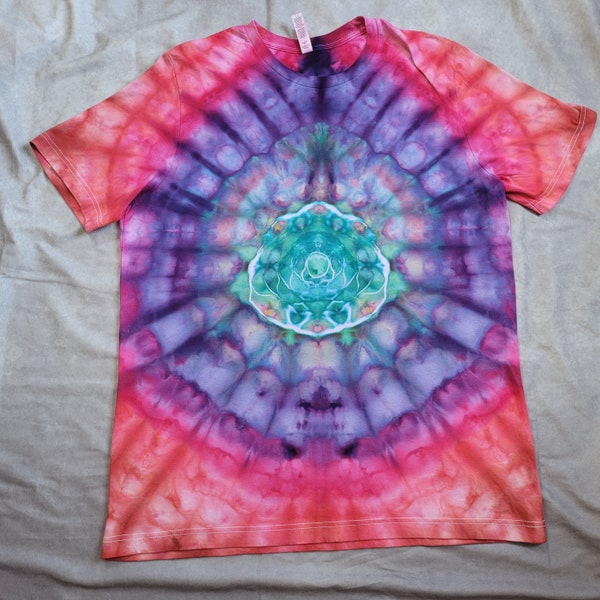 Mandala Tie Dye - Mandala Ice Dye - Lotus Tie Dye - Lotus Ice Dye - Tie Dye Shirt, Ice Dye Shirt, XL, Extra Large