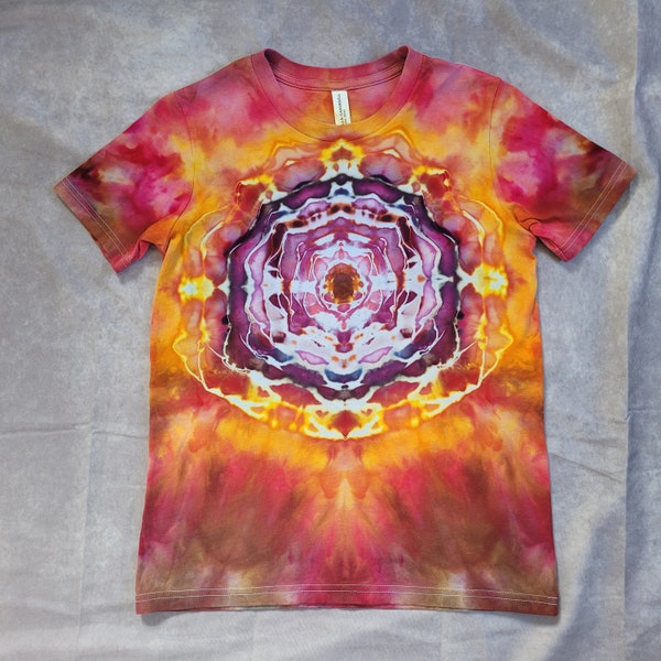 Mandala Tie Dye - Mandala Ice Dye - Lotus Tie Dye - Lotus Ice Dye - Youth/Kids, Large, Size 14-16