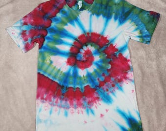 Small Tee - Spiral Tie Dye - Spiral Ice Dye - Ice Dye Shirt, Tie Dye Shirt