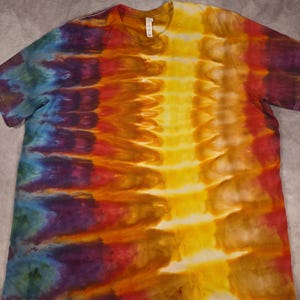 XXXL 3X Tee - Roll Pattern Tie Dye - Roll Pattern Ice Dye - Rainbow Tie Dye