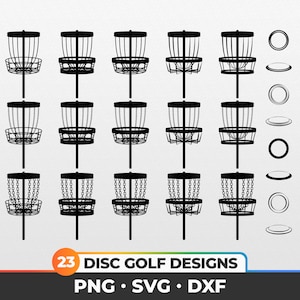 Disco Golf Vector Bundle / Disc Golf SVG / Disc Golf PNG / Disc Golf DXF / Disc Golf Vector / Cricut, Clip Art, Cut File, Silhouette, Digital