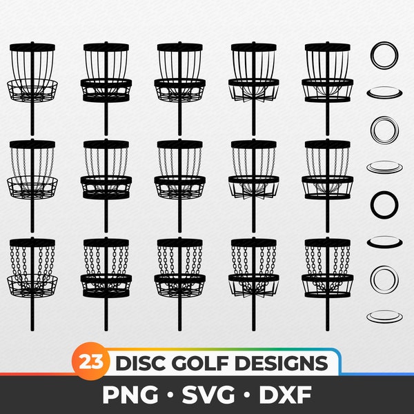 Disc Golf Vector Bundle | Disc Golf SVG | Disc Golf PNG | Disc Golf DXF | Disc Golf Vector | Cricut, Clip Art, Cut File, Silhouette, Digital