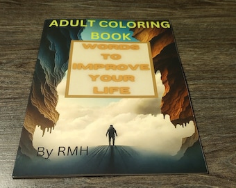 Adult coloring book Words to improve your life