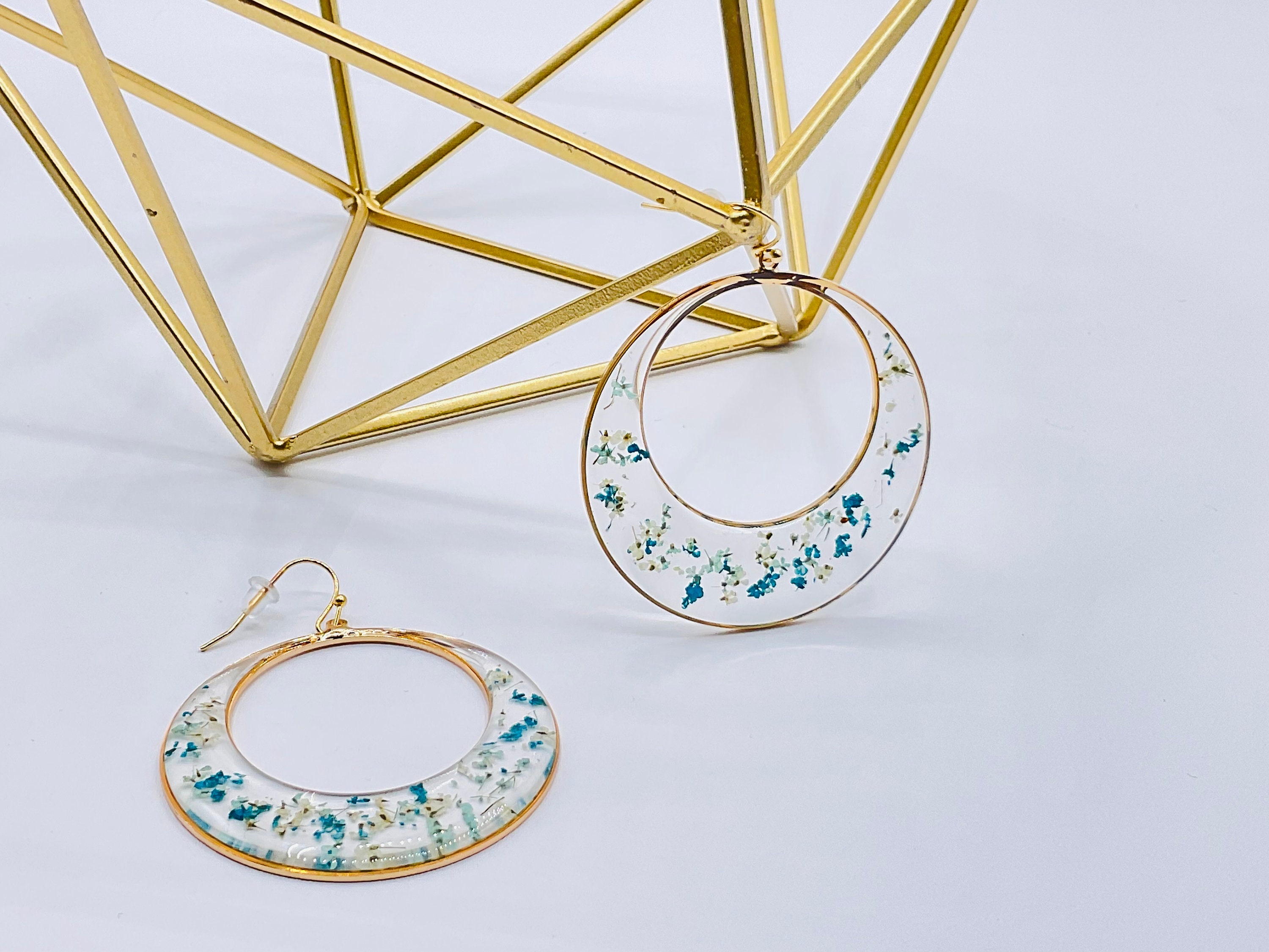 Resin Beaded Hoop Earrings — The Delaware Contemporary