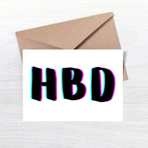 Carte d'anniversaire imprimable HBD