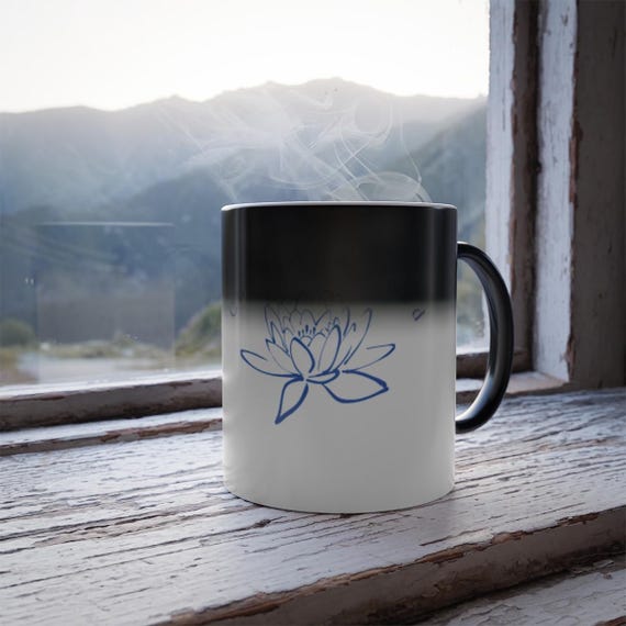 Color Changing Coffee Mug  Change is Good, Heat Sensitive Magic Cup