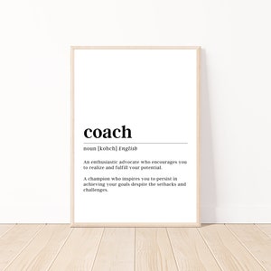 Coach Definition Print Motivational Wall Art - Etsy