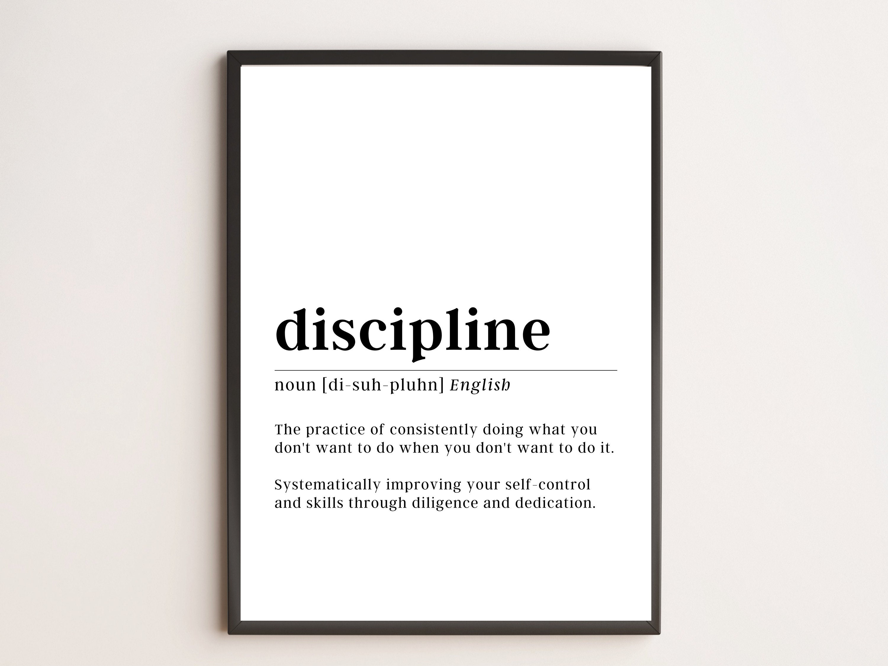 Discipline Definition Print | Motivational Wall Art - Etsy
