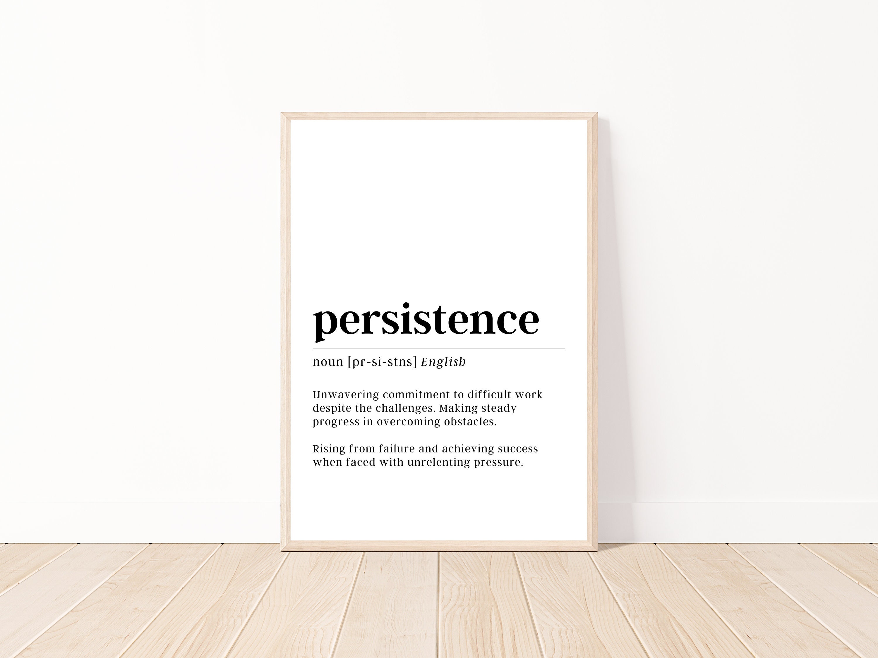 Persistence Definition Print | Motivational Wall Art - Etsy