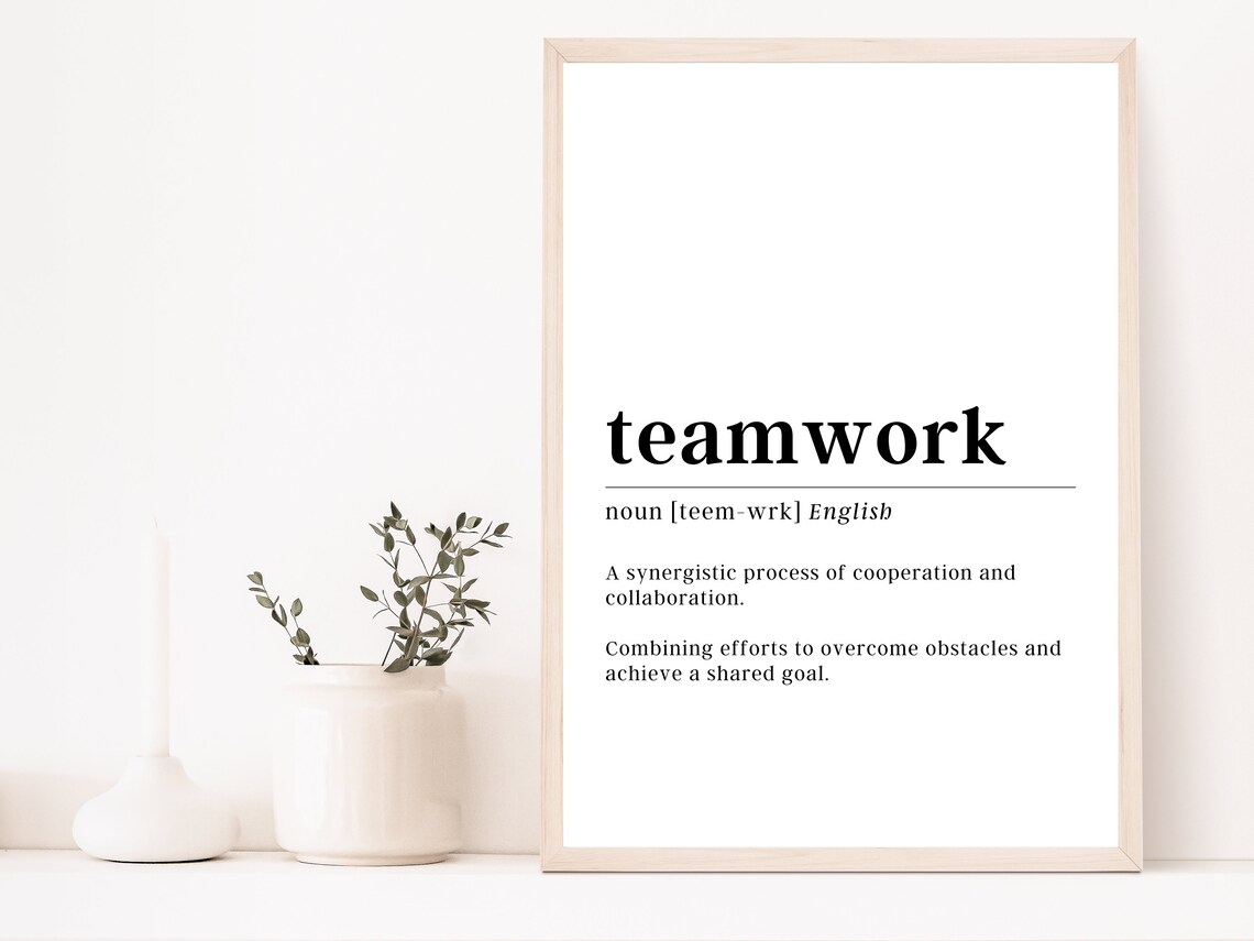 Teamwork Definition Print | Motivational Wall Art - Etsy