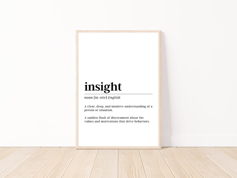 Insight Definition Print | Motivational Wall Art - Etsy