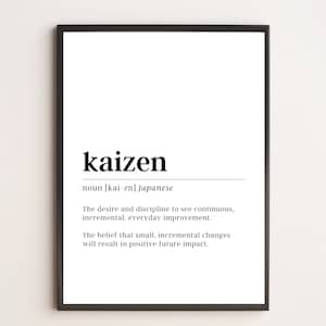 Kaizen Definition Print | Motivational Wall Art