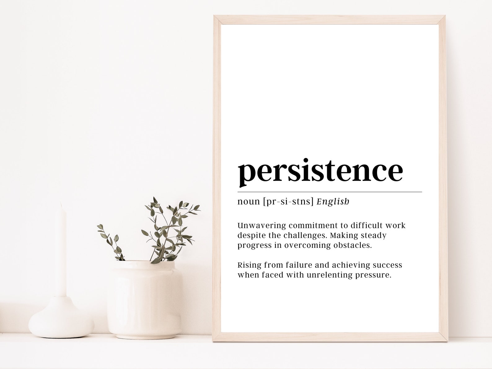 Persistence Definition Print | Motivational Wall Art - Etsy