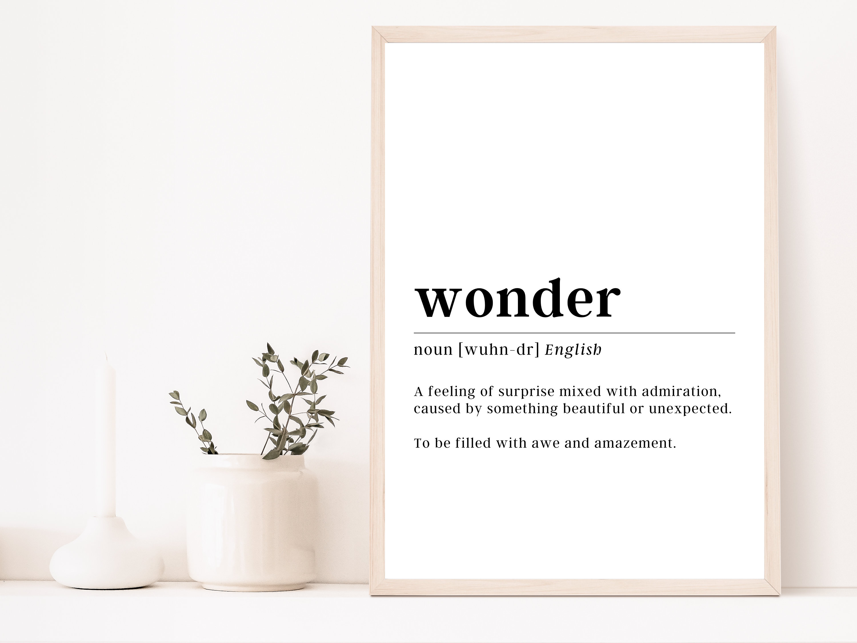 Wonder Definiton Wonder Definition Print | Motivational Wall Art - Etsy