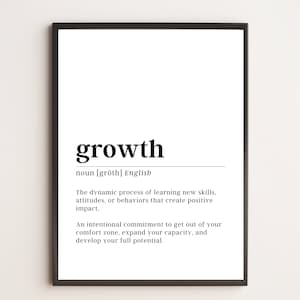 Growth Definition Print | Motivational Wall Art