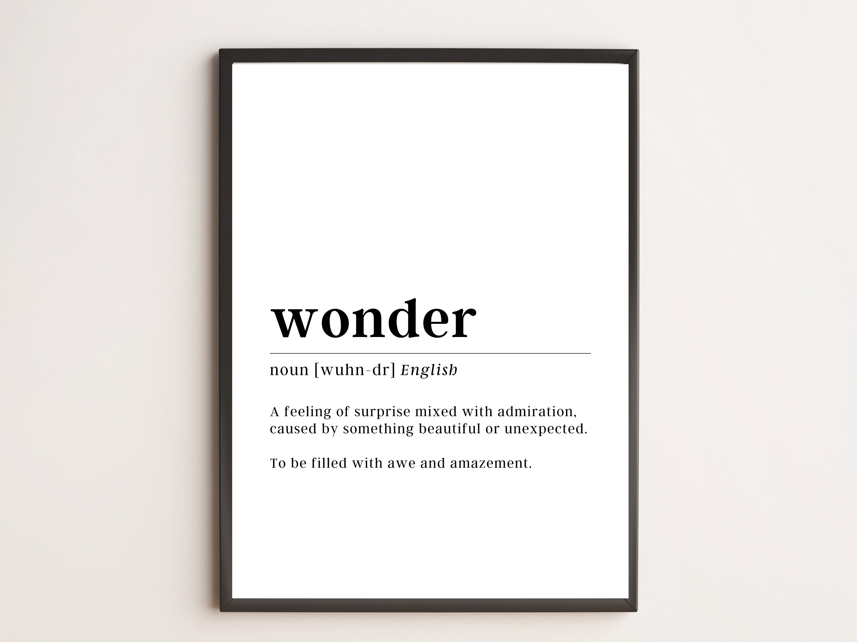 Wonder Definiton Wonder Definition Print | Motivational Wall Art - Etsy