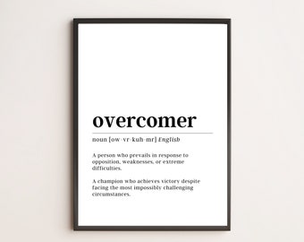 Impresión de definición de superador / Arte de pared motivacional