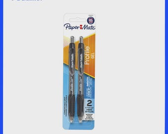 Paper Mate Profile Retract 0.7mm GelPen Black-Pk2