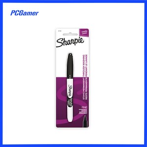 May include: A black Sharpie permanent marker with a fine tip. The packaging features the Sharpie logo and the text "Stays Permanent Through Washing" and "Reste Permanente Pendant Le Lavage".