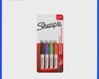 Sharpie Pen Fine Mini Pk4 Black Blue Red Green