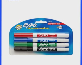 EXPO Fine Tip Dry Erase Whiteboard Markers 4-Color Set