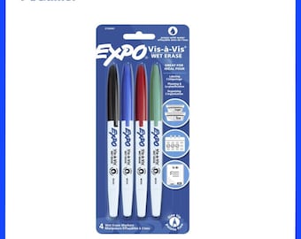 Expo Whiteboard Marker Wet Erase Pk4