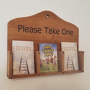 Tract Rack Display Shelf Christian Pamphlet Holder Event Invitation Rack
