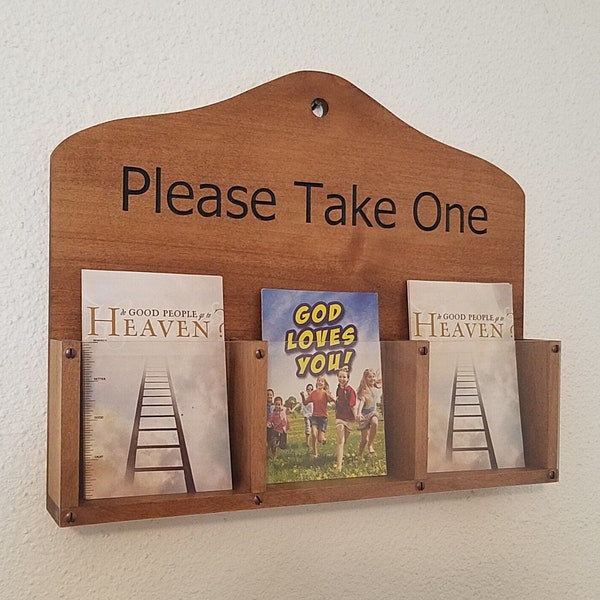 Tract Rack Display Shelf Christian Pamphlet Holder Event Invitation Rack