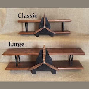 Large Airplane Shelf Biplane Shelf Airplane Clock Wood Biplane Airplane Decor Pilot Aviation Decor Boy Bedroom Nursery Decor Boy Gift Pilot