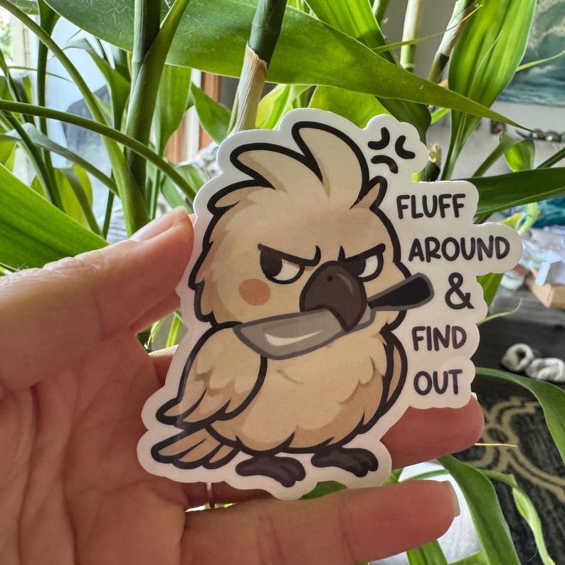 Evil Umbrella Cockatoo Vinyl Sticker - Etsy