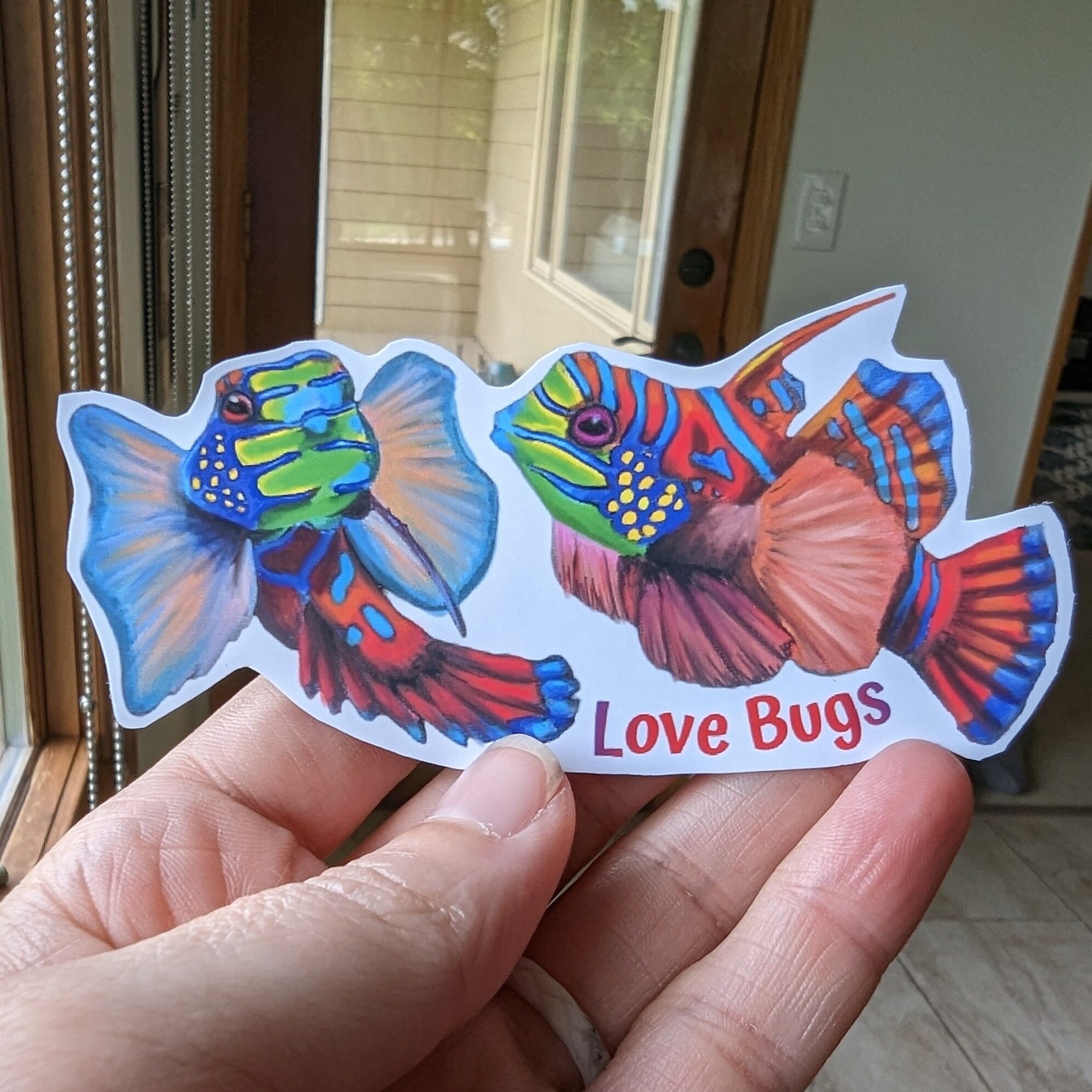 Mandarin Fish Love Bug Sticker - Etsy