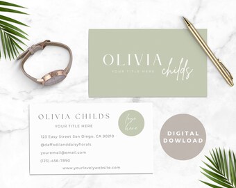 Minimalist Business Card Template with QR Code, Instant Download, Printable Business Card, DIY Calling Card, Editable Card, Canva Template