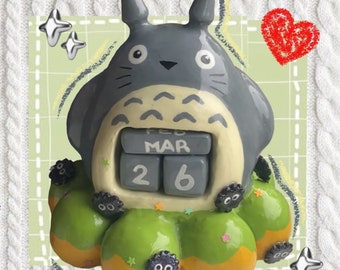 PREORDER Totoro mochi donut perpetual calendar | aesthetic room decor ghibli style